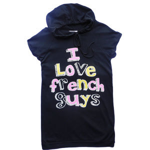 Vintage T-shirt Hoodie SMALL Black Cotton Y2K era contemporary novelty tee